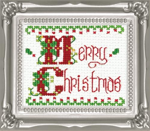 Tobin Merry Christmas Ornament Counted Cross Stich Kit, 2-Inch x 3-Inch