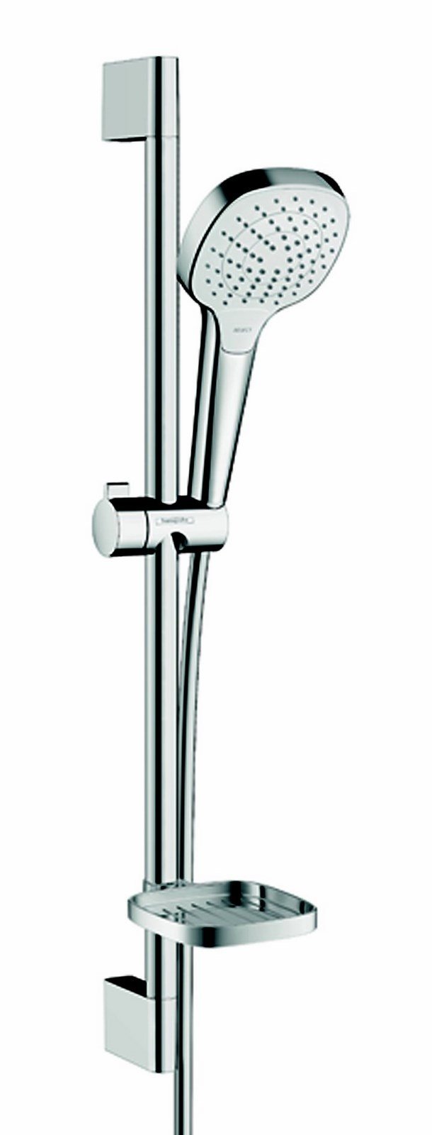hansgrohe Croma Select E Set de douche Vario avec barre Unica'Croma 65 cm et porte-savon, blanc/chromé, 26586400