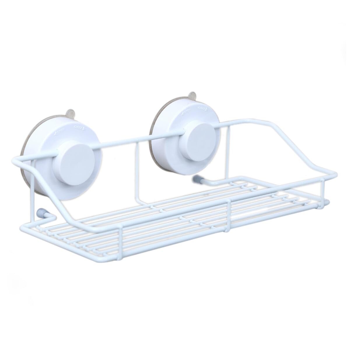 Étagère murale salle de bain blanche à ventouse pour un rangement de douche efficace