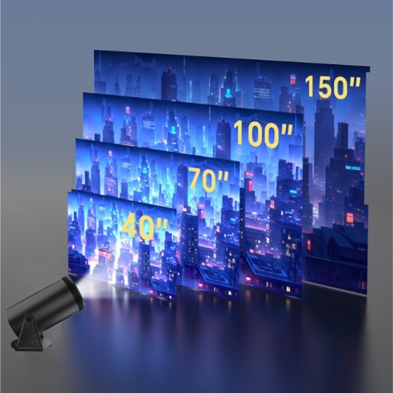 Outdoor Portable Projector for Home Use Projecting Onto White Wall