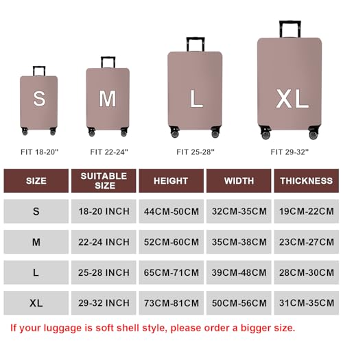 Image of WUJIAONIAO Travel Luggage Cover Baggage Suitcase Cover Protector Skins 18-32 Inch, Khaki, S (for 18--20 inch luggage), Fashion