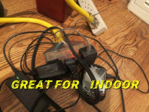 Pizety 10 Gauge Extension Cord 25 Ft Heavy Duty Indoor Outdoor Lighted Yellow 25 Foot 10 Awg Copper Extension Cords Multi Outlet Grounded 10/3 Extension Cord 25 Ft Triple Tap 10 Awg Triple Outlet thumb #7