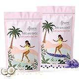Ajoura Hard Wax Beads 2-Pack:Cream & Lavender Wax for Coarse Hair Removal -1lb each