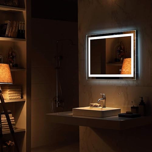 Miniatura 8 de Espejo de baño LED cuadrado táctil luces de atenuación tricolor 32 x 32 pulgadas