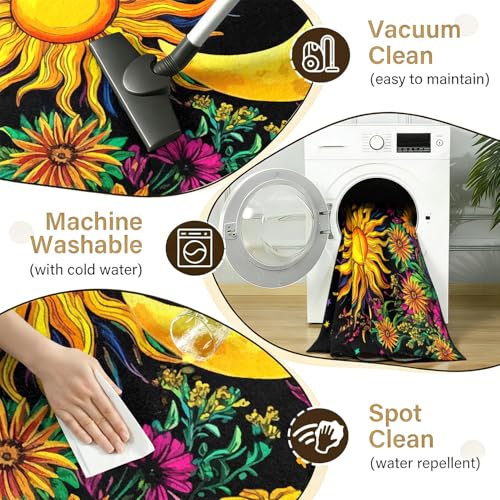 Tapete decorativo bohemio celestial 5x8 pies suave flannel miniatura 5