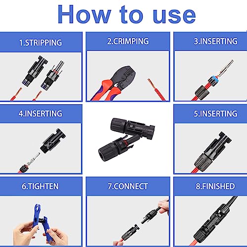 Dawnice 6 pares de conectores solares 30A 1000V macho/fêmea IP67 conectores à prova d'água com chav
