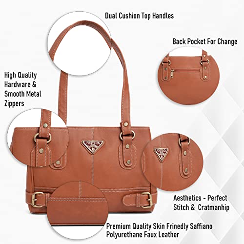 Image of Fostelo Women's Nightingale Satchel Tote Handbag for Women | Ladies Purse | Stylish Shoulder Bag | Gift For Women