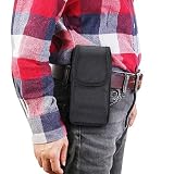 DFV mobile - Nylon Belt Holster with Metal Clip and Card Holder for Bihee A89 (2024) - Black