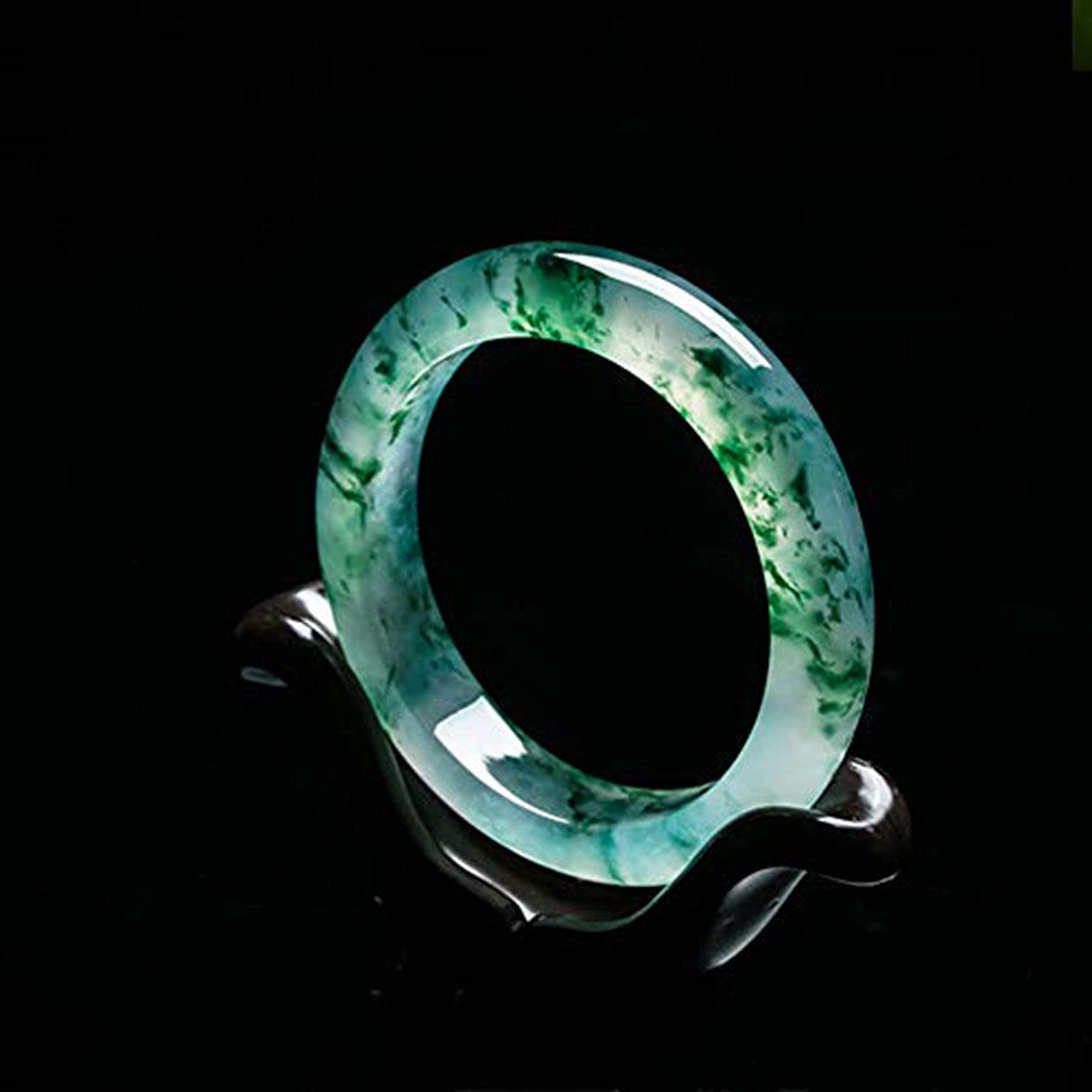 Bracciale Rigido da Donna in Giada, Bracciale in Giada Floreale Galleggiante, Gioielli, per Mamma E Fidanzata, con Portagioie,58cm
