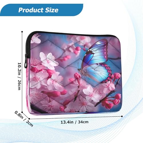 Funda para portátil de 13-14 pulgadas con flores rosas miniatura 3