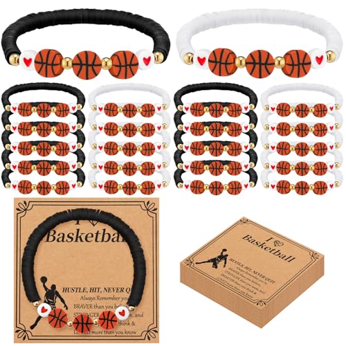 Ecation 20 Set Valentine Basketball Bracelets Gifts Sport Bracelets Team