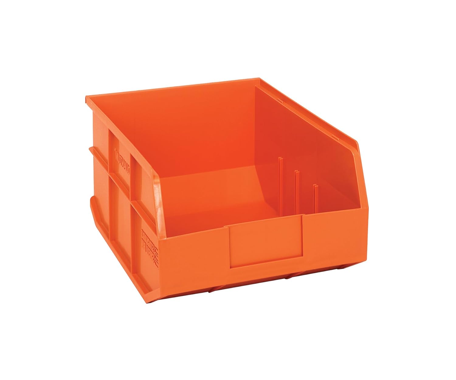 Quantum Storage Systems K-SSB445OR-3 3-Pack Stackable Plastic Shelf Bin, 14"" x 11"" x 7"", Orange