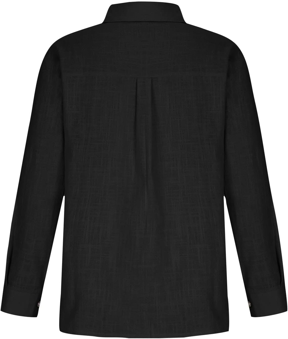 Womens Plus Size Linen Button Down Shirt Casual Long Sleeve Blouses Loose Fit Collared Work Office Tops with Pocket - Image 4