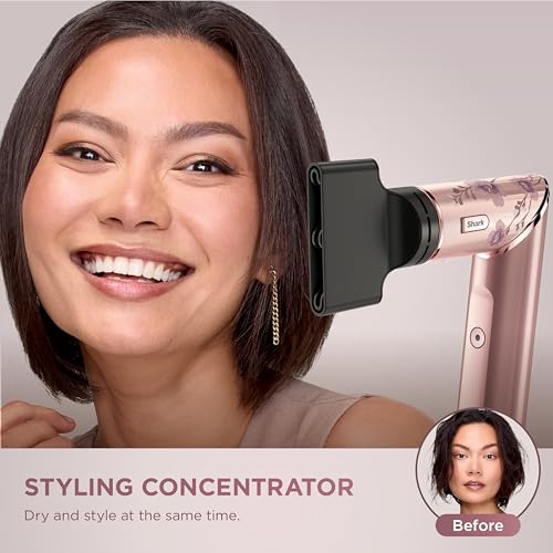 Image of Shark FlexStyle Air Styling & Drying System, Powerful Hair Dryer Brush & Multi-Styler with Auto-Wrap Curlers, Concentrator Attachment and Storage Bag, Blossom Bliss, HD432RS