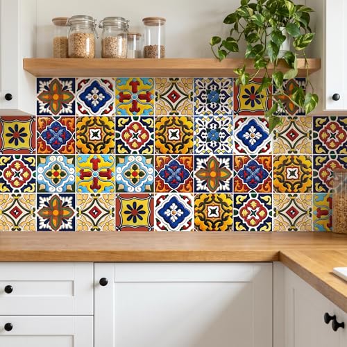 meihea 30 Pack 4x4 Tuscan Tile Decals