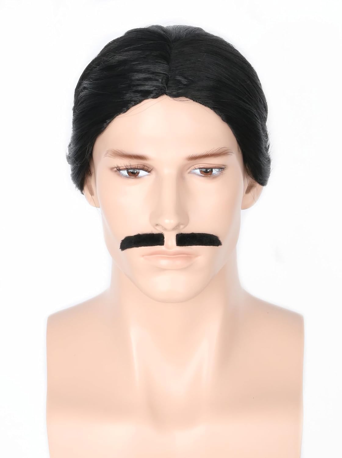 Parrucca da uomo con capelli corti e barba per costume di Halloween
