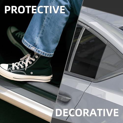 Image of Lypumso 6D High Gloss Carbon Fiber Vinyl Wrap Tape, Chrome Delete Tape for Cars Motorcycle Detailing DIY Car Door Edge Guard Decals Blackout Tape Roll (6D Grey, 2in x 30ft)