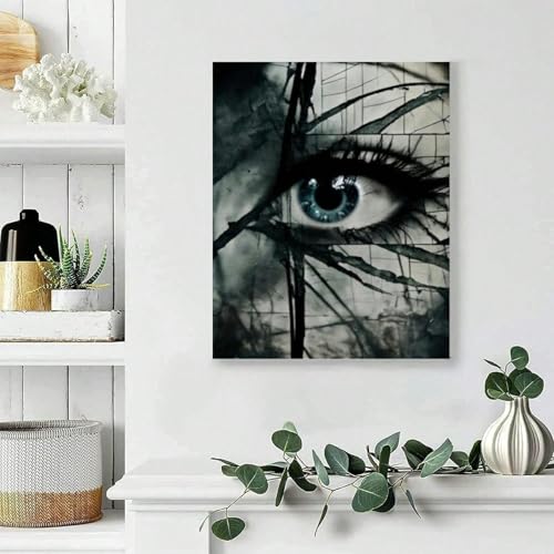 Décoration de salon moderne affiche yeux tableau encadré 40 x 60 cm