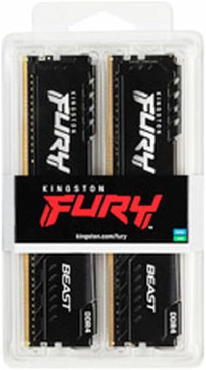Kingston Fury Beast 32GB (2x16GB) 3200MT/s DDR4 CL16 Desktop Memory Kit of 2 KF432C16BBK2/32
