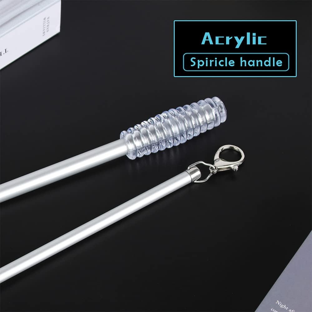 2 Pack Curtain Pull Rod with Metal Snap Push Wand for Drapery and Grommet Curtains 1/2 Inch Wide (Aluminum, 40 Inch) : Home & Kitchen