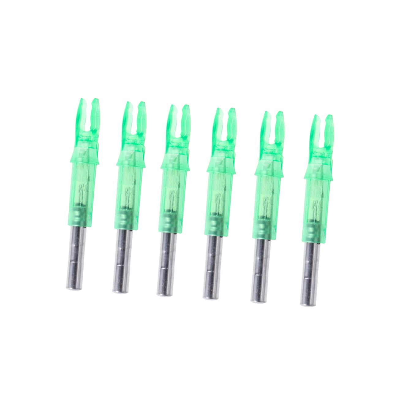 COHEALI 12pcs LED Lighted Arrow Nocks Fit 6.2mm Arrow Shaft Bow Accessories Green Luminous Tails for Hunting and Target Practice