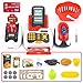Victostar Toy Cash Register for Kids with Checkout Scanner,Fruit Card Reader, Credit Card Machine, Play Money and Food Shopping Play Set