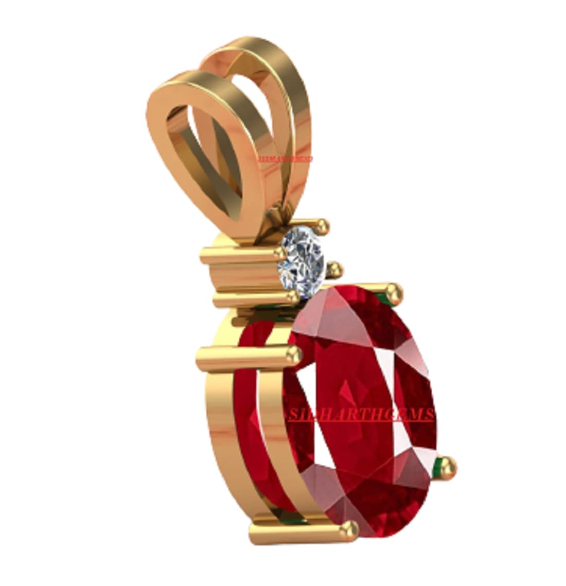Ruby Pendant/Locket 7.25 Ratti 6.00 Carat Certified Burma Ruby Astrological Purpose Panchdhatu Gold Plated Pendant Locket for Men and Women (ruby)-image-29