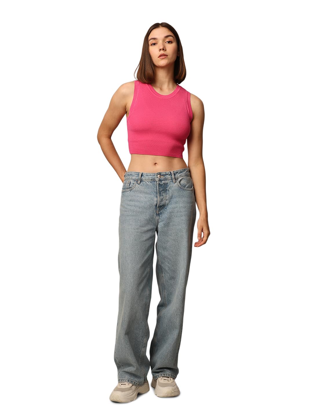 only Women Slim Fit Casual Tank Top | Crop Top for Women-picture-11