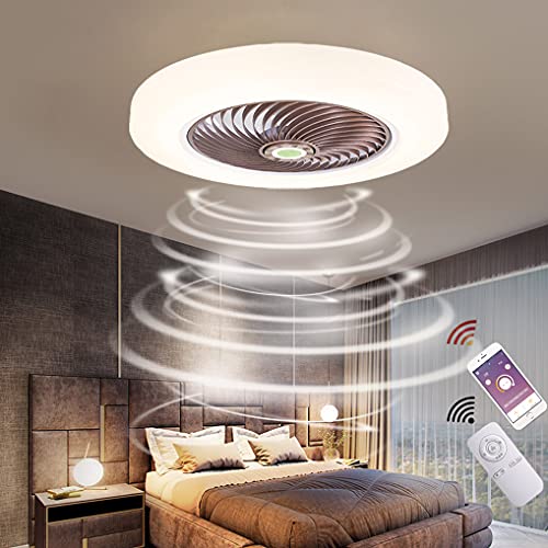 Ventilateur de plafond silencieux avec télécommande et LED