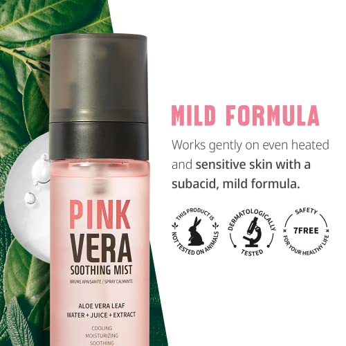 Farmskin Pink Vera Soothing Mist Facial Spray - Aloe Vera Face Mist Hydrating Spray For All Skin Types - Korean Beauty Glass Skin Hyaluronic Acid Face Moisturizer For Dry Skin (100Ml, 3.38 Fl Oz) #TOP5