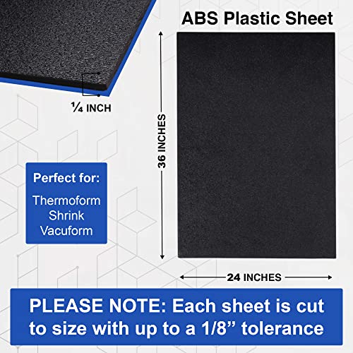 Image of Duco ABS Plastic Sheet 1 /4 inch (6mm) Thick 24 inch x 36 inch - 4 Pack of USA-Made Textured & Matte ABS Black Sheet - Heat Moldable Plastic Panel for Home Decor, Crafts, Robotics, DIY Projects and Industrial