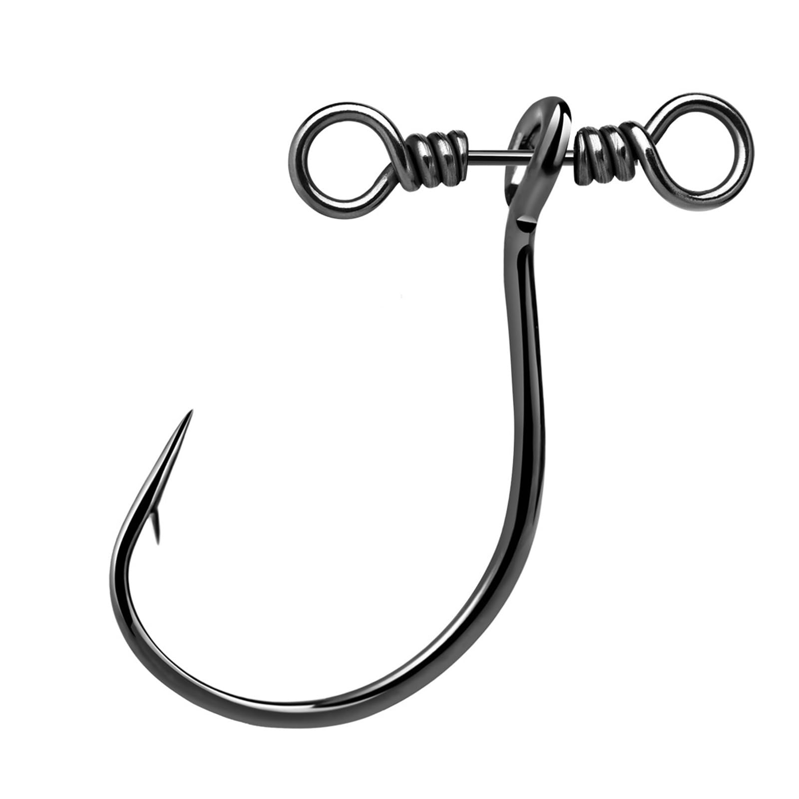 Aqxypas Drop Shot Hooks 10~30Pcs In-line Drop Shot Rig Fishing Hooks Swivel Soft Worm Hooks Bass Perch Carp Catfish Freshwater Saltwater(Size 1 Gap 7mm,20 Pcs)