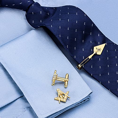 Freemason Masonic Tie Clip And Cufflinks For Men, Gift Box Packed, Mens Jewelry Or Accessories, Masonic Gifts For Men. #TOP1