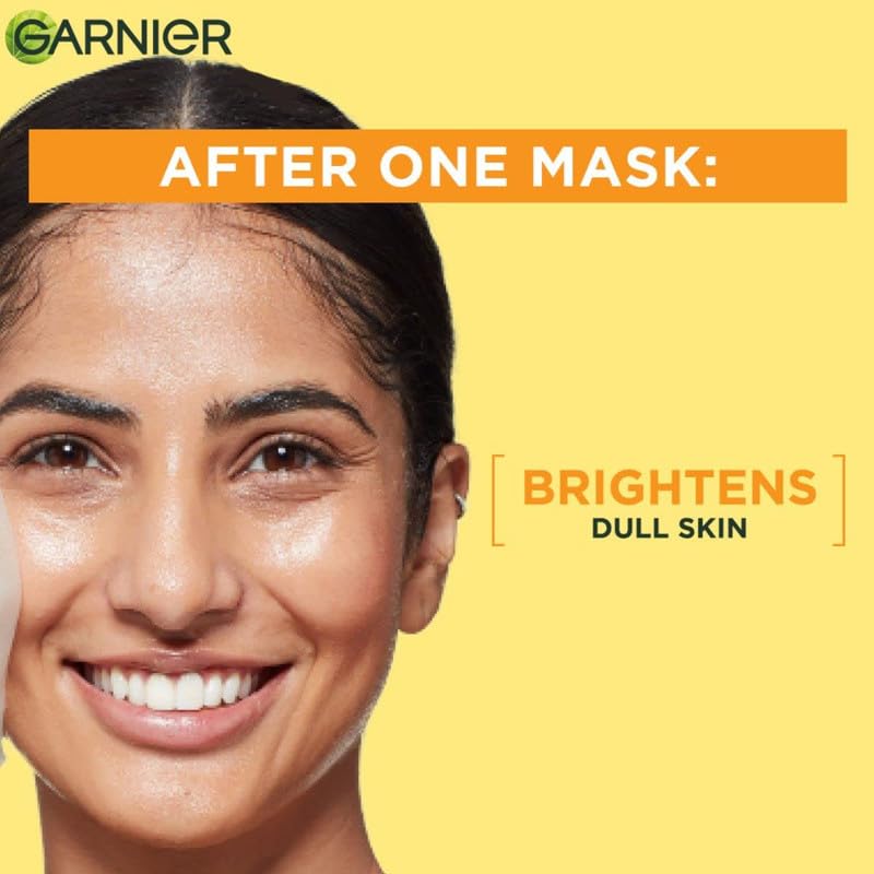 Image of GARNIER Bright complete vitamin-C Serum Mask (Face Mask) 28g (pack of-4)