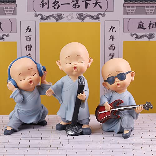 Set de 3 Figuras Buda Bebé Estatua Mini Resina miniatura 6