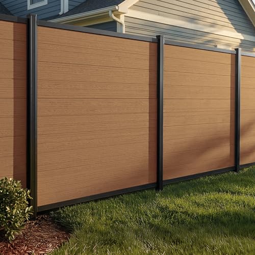 WamBam Fence Privacy Fence Panel 6ft H x 6ft W Walnut Brown