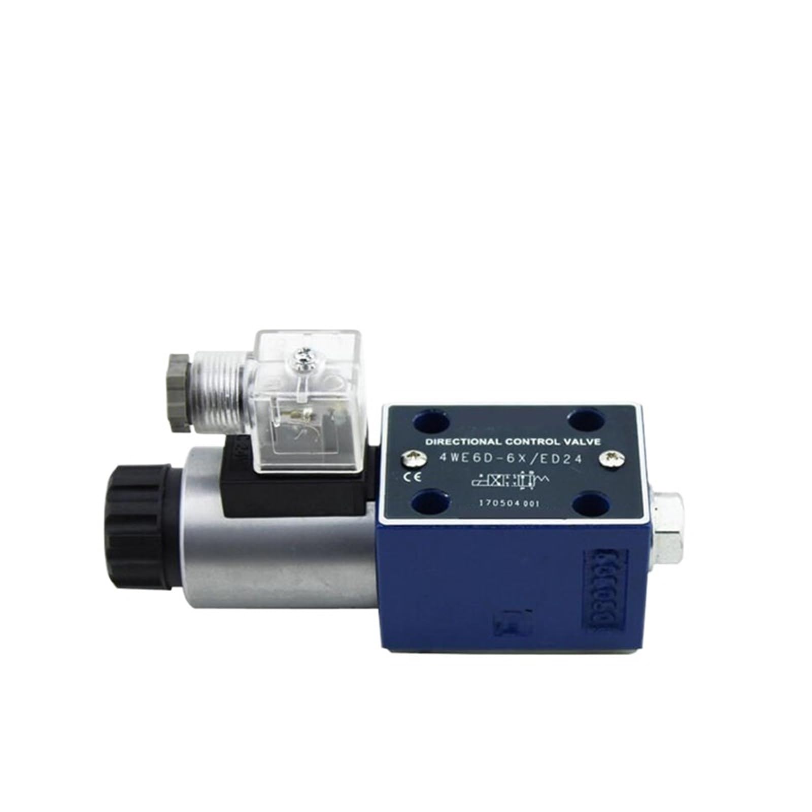 1 válvula solenoide hidráulica 4WE6, válvula direccional solenoide de bobina simple con varilla de empuje de emergencia autoblocante.(4WE6Y,24V)