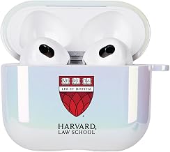 OTM Essentials Officially Licensed Harvard Law School Airpods Case, Compatible with Apple AirPods Pro (TPU), Wireless Charging, Earbuds Case, Classic, Iridescent