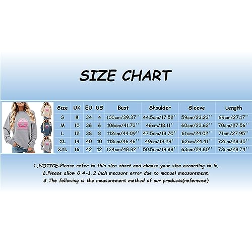 Sweat-shirt décontracté pour femmes bleu M coupe ample pullover rose