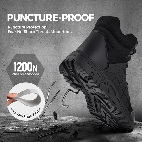Image of SUADEX Steel Toe Boots for Men Women Arch Support Waterproof Work Construction Indestructible Safety Boots Puncture Proof Composite Toe Boot