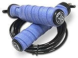 SweatGear Fast Speed Jump Rope, Black/Red/Blue/Yellow NoSlip Grip, Ball Bearing Handles, Adjustable,...