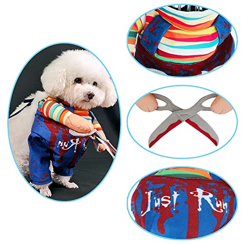 Delifur Halloween Scissors Style Doll Dog Costume For Cat Puppy And Medium Size Dog, Pet Adjustable Doll Funny Special Clothes Cosplay Party Pet Clothes Christmas Costume (Large) #TOP4