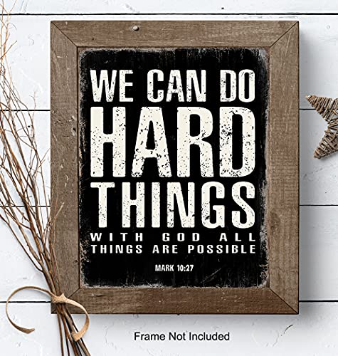 Yellowbird Art & Design We Can Do Hard Things Sign - With God All Things Are Possible - Motivational Posters thumb #6
