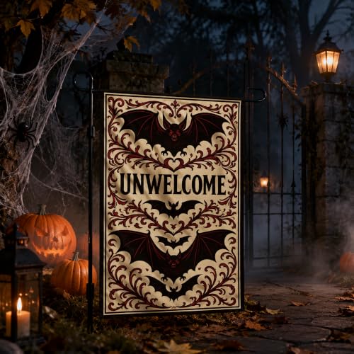 Halloween Decorations Outdoor - UNWELCOME Garden Flag - image 7
