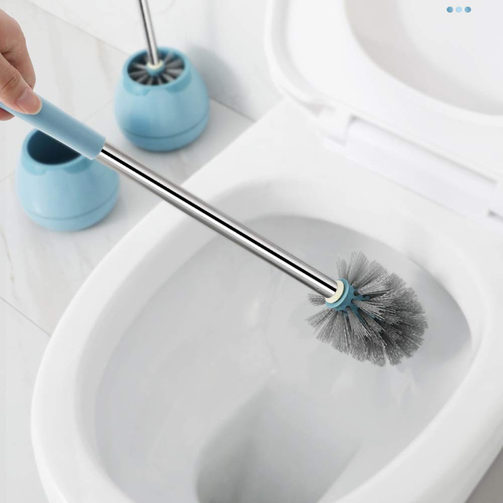 Nff Spazzola E Supporto per Servizi Igienici, Supporto per La Spazzola per La Casa per La Casa con La Base Manico Lungo con 360 ° Senza Angolo Morto Pennello per Capelli Morbidi 54x15 Cm