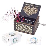 ZIDUEBIL Antique Style Laser Engraved I Can't Help to Falling in Love with You Hand Cranked for Her - Musical Box, Elegant Romantic Gift for Wedding, Anniversary, Birthday (Women, Her)