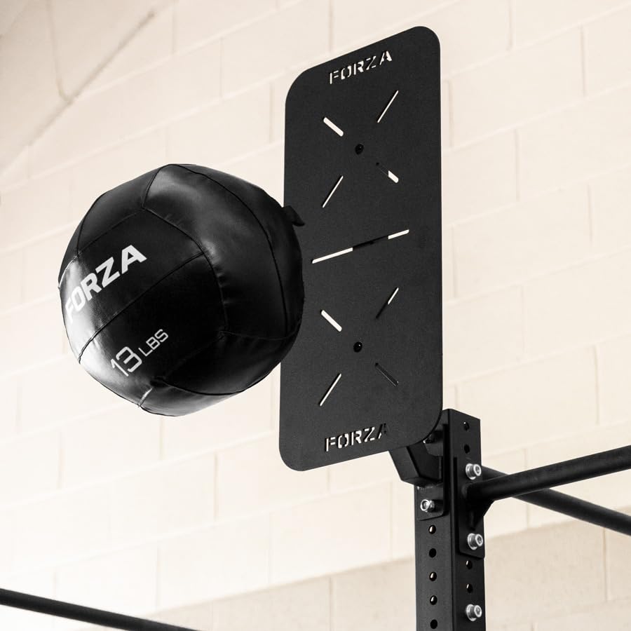 FORZA Bersagli a sfera da parete, piastre singole e doppie in acciaio resistente per CrossFit e allenamento funzionale, ad alto impatto, verniciato a polvere, montabile a parete o su piastre - altezze