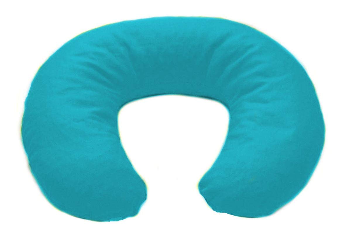 SET BIMBO in PULA DI FARRO -Azzurro- Guanciale per Lettino o Culla Neonato con Federa Lavabile e Cuscino per Collo Bambino, Poggiatesta Baby da Viaggio, Ideale per Passeggino o Automobile