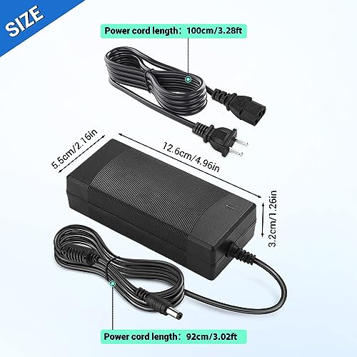 Image of Facmogu 48V 2A Power Supply Adapter, AC 100-240V to DC 48V 2A Transformer Interface 5.5x2.5mm & 5.5x2.1mm Plug, 96W Adapter US Plug for Stereo Receiver Hi-Fi Home Audio Class D Integrated Amp
