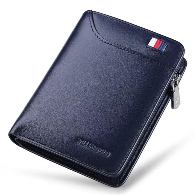 Carteira William Polo 100% Couro (Azul Marinho)